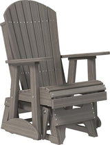 LuxCraft 2' Adirondack Glider Chair, Outdoor Patio Rocking Glider, Gliding Rocker for Outside (Coastal Gray) - Photo 1