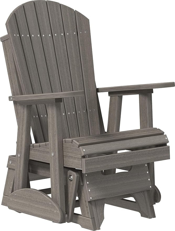 LuxCraft 2' Adirondack Glider Chair, Outdoor Patio Rocking Glider, Gliding Rocker for Outside (Coastal Gray) - Photo 1