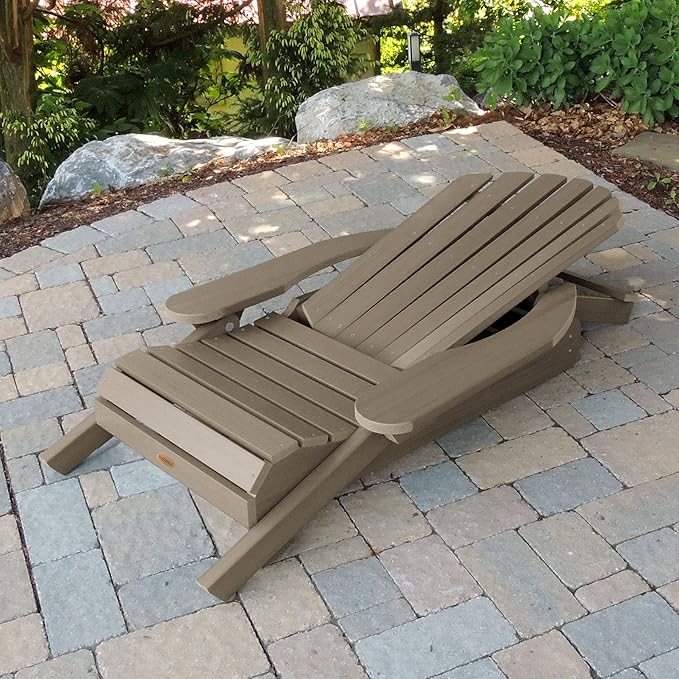 Highwood Hamilton Made in The USA Folding and Reclining Adirondack Chair, Adult Size, Woodland Brown