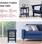 Costaelm Square Outdoor Side Tables, Adirondack Patio Tables for Outside, HDPE Patio End Table Weather Resistant - Photo 4