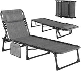 Outsunny Folding Chaise Lounge Chair, Patio Sun Tanning Chair, Outdoor Chaise Lounger with 5-Position Reclining Back - Photo 1