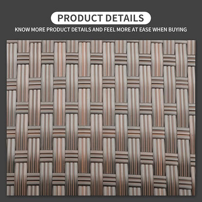 Outdoor Wicker Coffee Table Patio Furniture Garden Rattan 2-Layer Glass Table with Storage and Furniture Cover, Brown