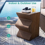 SUNBURY Concrete Side Table Set of 2, Outdoor Side Table Combine for Patio - Photo 5