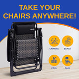 SereneLife Outdoor Adjustable Foldable Zero Gravity Lawn Chair – Weather-Resistant Rattan Recliner with Lockable - Photo 5