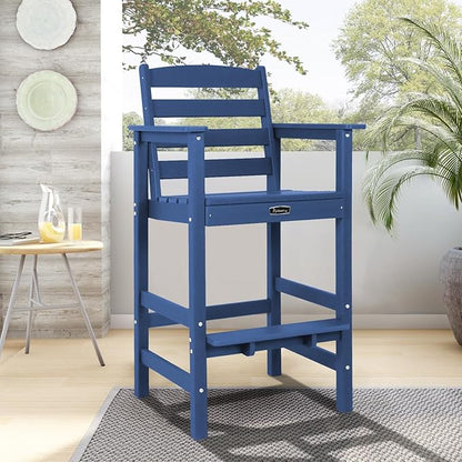 FUNBERRY Bar Height Outdoor Chairs, Tall Adirondack Chairs Set of 2, All Weather HDPE Outdoor Bar Chair for Bistro Patio Balcony