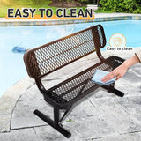 Ceridwen Outdoor Benches Heavy Duty Steel Frame Park Bench with Backrest Bench - Photo 6