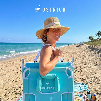Ostrich the Original Chaise 72 x 22 Inch Lounge Portable Reclining Lounger, Outdoor Patio, Beach, Lawn, Camping, or Pool Tanning Chair, Aqua