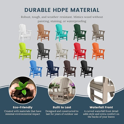 WO WESTIN OUTDOOR HDPE Laguna Adirondack Casual Patio Dining Chair,Weathered Wood