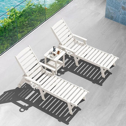 SERWALL Double Adirondack Side Table Set of 6, End Table- White