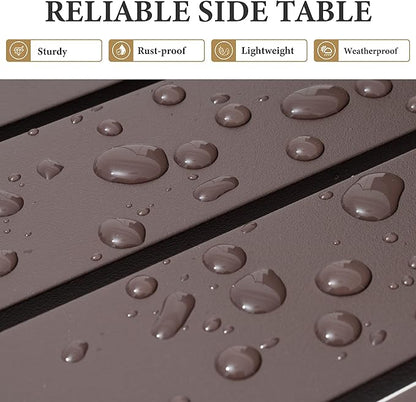 Crestlive Products Aluminum Outdoor Side Table Set of 2, Pool Lounge Chair Side Table, Weather Resistant Small Square Coffee End Table for Patio, Yard, Garden, Porch, Deck, Outdoor