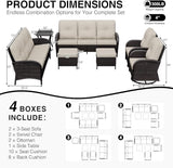 Joyside Wicker Patio Furniture Set, 7 Piece Outdoor Furniture Set with Thickened Cushions, High Back, Deep Seating - Photo 2