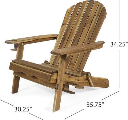 Christopher Knight Home Cynthia Outdoor Acacia Wood Folding Adirondack Chair, Natural