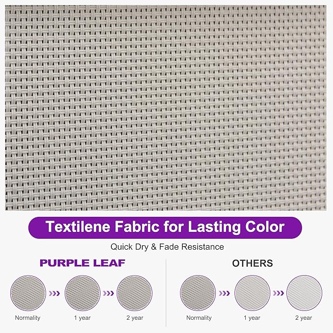 PURPLE LEAF Outdoor Chaise Lounge Set of 2 Plastic Pool Lounge Chair with Aluminum Frame Stackable Poolside Tanning Chairs for Beach Deck Yard Sunbathing, Khaki