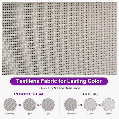 PURPLE LEAF Outdoor Chaise Lounge Set of 2 Plastic Pool Lounge Chair with Aluminum Frame Stackable Poolside Tanning Chairs for Beach Deck Yard Sunbathing, Khaki
