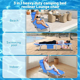 Blue 3-in-1 Heavy Duty Tanning Chair with Face Hole - Photo 4