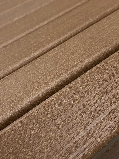 DuraWeather Poly® Adirondack Porch Rocker - Mahogany (Wood Grain) on White