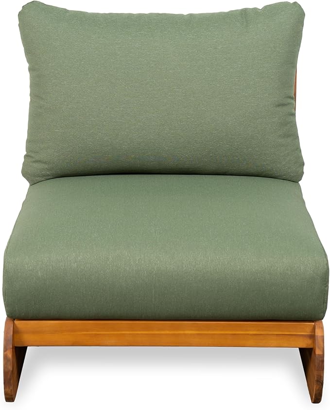 Christopher Knight Home Poppy Outdoor Club Chair with Water Resistant, Acacia Wood Lounge Chair Outdoor - Photo 4