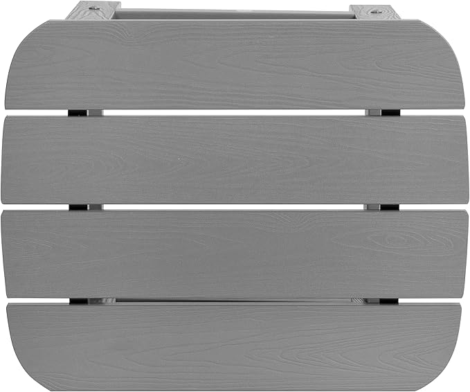 Flash Furniture Charlestown Tiered Commercial Poly Resin Adirondack Side Table - Gray - All-Weather - Indoor/Outdoor - Photo 9