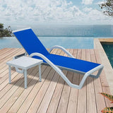 Domi Outdoor Lounge Chair, Aluminum Patio Chaise Lounge with 5 Position Adjustable Backrest and Wheels - Photo 1