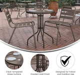 Flash Furniture Bellamy 23.75'' Round Tempered Glass Metal Table, Bronze - Photo 4