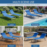 Kozyard Wilson Adjustable EDP Coated Wrought Iron Frame and Breathable Textilence Seat Chaise Lounge Chair (Blue - Photo 8