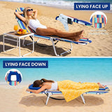 LILYPELLE Folding Chaise Lounge Chair with Mattress, 5 Position Beach Chair with Face Hole - Photo 3