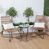 VCUTEKA Patio Side Table Outdoor Accent Table Bistro Coffee Table Plant End Table Small Porch Table Indoor Round Glass - Photo 8