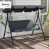 Outsunny 3-Seat Outdoor Patio Swing Chair with Removable Cushion, Steel Frame Stand and Adjustable Tilt Canopy for Patio - Photo 2