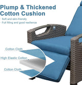 Domi Outdoor Recliner Chair, Patio Recliner with Hand-Woven Wicker, Flip Table Push Back, Adjustable Angle - Photo 6
