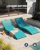 in-Pool Lounge Chairs Set of 2, Folding HDPE Pool Chairs Anti-Floating No Sandbags with Cup Holder & Handles - Photo 4