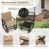 Tangkula Outdoor Patio Glider, Metal Framed Gliding Chair with Cushion - Photo 6