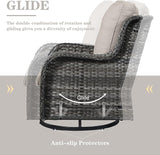 Belord Wicker Chairs 4 PC Outdoor Swivel Rocker Set, Patio Swivel Glider Chairs Set of 4 - Photo 7