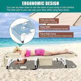 DoCred Heavy Duty XXL Tanning Chair with Face Hole&Mat, Oversized 5-Position Folding Chaise Lounge Chairs for Outside - Photo 4