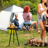 12.2" Small Round Outdoor Side Table - Adjustable Height (11.4" & 18.1") Sturdy Metal End Table - Photo 2