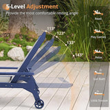 LUE BONA Chaise Lounge Chair Outdoor Set of 4, HDPS and HDPE Wicker Material - Photo 7