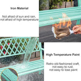Porch Benches Outdoor, 2-3 Person Metal Garden Bench with Diamond Weaving Backrest, Load Bearing 880lbs - Photo 4