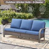 Belord Patio Conversation Sets - 7 Piece Outdoor Patio Furniture Sets with Swivel Rocker Outdoor Chairs, Wicker Couch - Photo 5