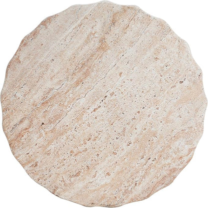 Outdoor Side Table Faux Marble End Table Faux Stone Side Tables Travertine Small Coffee Tables for Indoor Outdoor, Garden Stool Plant Stand for Porch, Backyard Patio, Barrel