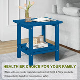 Adirondack Outdoor Side Table, 2-Tier Small Patio End Table, Weather Resistant HDPE Outdoor End Tables for Garden, Lawn - Photo 5