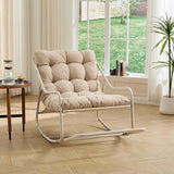 Rocking Chair with Foot Rest, Outdoor Indoor Rocking Lounge Chair with Cushion - Photo 3