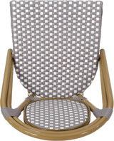 Christopher Knight Home Gwendolyn Outdoor French Bistro Chairs (Set of 4), Gray + White + Bamboo Print Finish - Photo 8