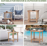 Outdoor Side Table, 2-Tier Small Outdoor Table for Patio, Adirondack Side Tables for Outside or Indoor - Photo 7