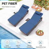 HOMREST PE Wicker Chaise Lounge Chairs Set of 4, Adjustable 5 Position Outside Rattanr Patio Pool Chair with Headrest - Photo 7