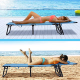 GYMAX Beach Lounge Chair, Sunbathing Chair Patio Lounge Chair Folding Adjustable Recliner with Hole for Face (2) - Photo 7