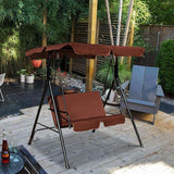 Tangkula 2 Person Porch Swing, Outdoor Swing with Removable Cushions, Solid Steel Structure - Photo 4