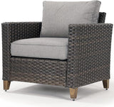 Grand patio Outdoor Furniture, Patio Wicker Sectional Sofa Modular Furniture Set Single Sofa Chair with Thick Cushions - Photo 1