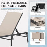 UDPATIO Foldable Patio Lounge Chairs Outdoor Chaise Lounge with 5-Positions Poolside Lounge Chairs with Portable Design - Photo 4