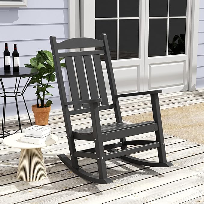 WestinTrends Malibu Outdoor/Patio Rocking Chair, Gray