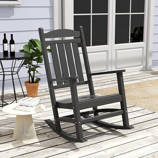 WestinTrends Malibu Outdoor/Patio Rocking Chair, Gray
