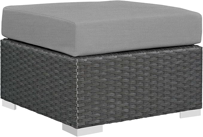 Modway EEI-1855-CHC-GRY Sojourn Outdoor Patio Sunbrella Ottoman in Canvas Gray - Photo 1